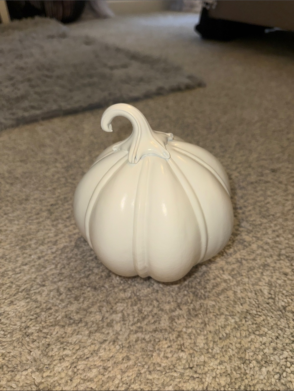 Ceramic Decorative Pumpkin - White
